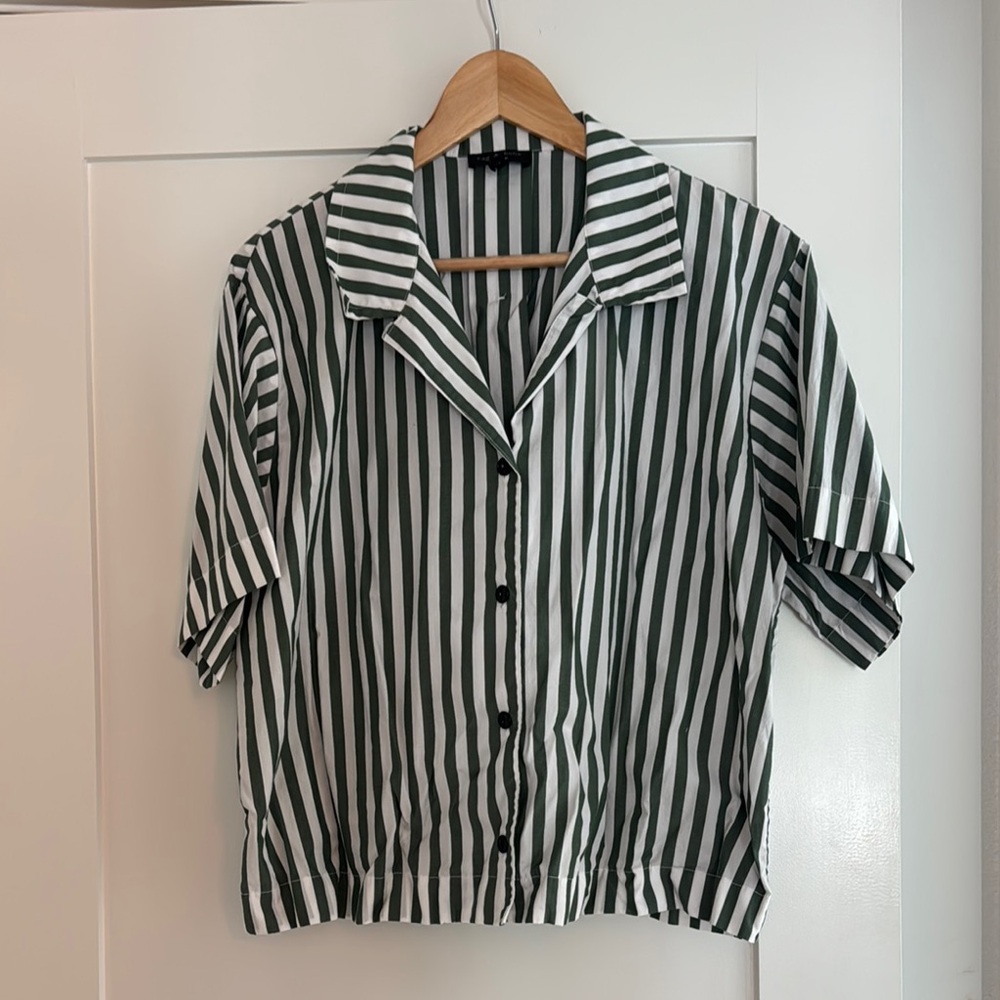 Rag and Bone Striped Green and White Women's Top